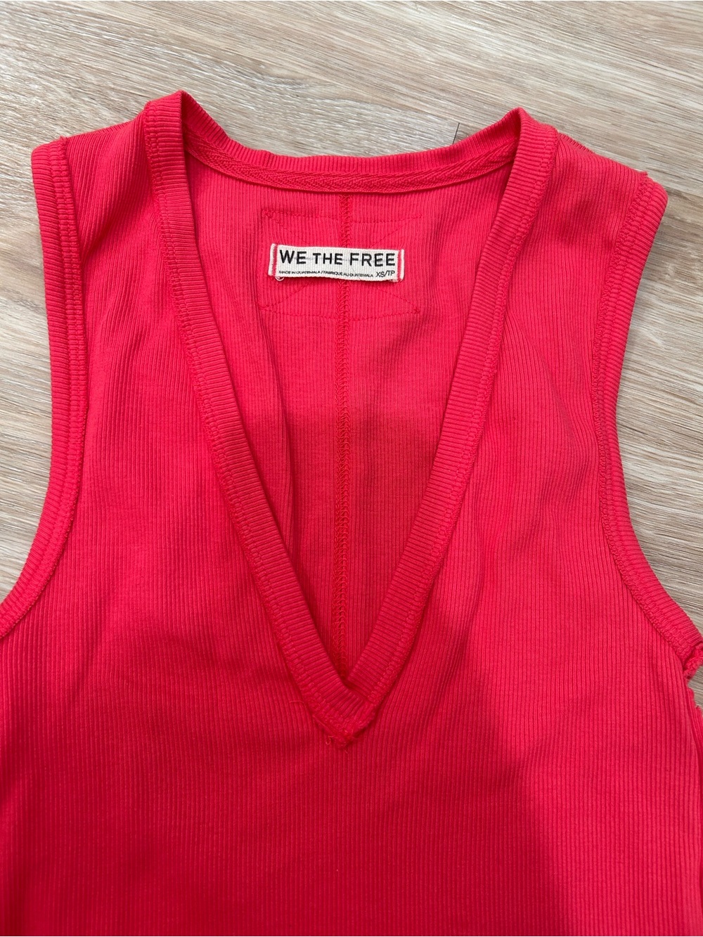 Bright red free people tank top
